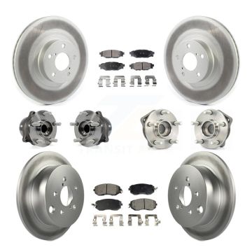 Front Rear Hub Bearing Coated Disc Brake Rotor And Pad Kit (10Pc) For Subaru XV Crosstrek KBB-114736