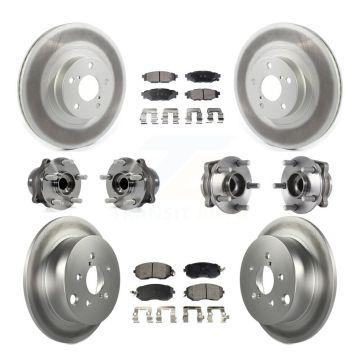 Front Rear Hub Bearing Coated Brake Rotor Pad Kit (10Pc) For Subaru Forester Crosstrek XV KBB-114738