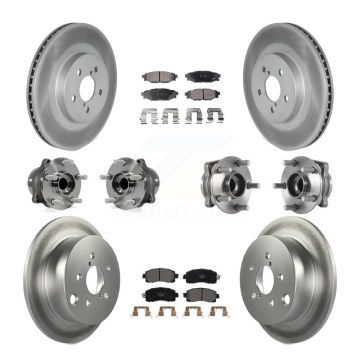 Front Rear Hub Bearing Coated Brake Rotor And Pad Kit (10Pc) For Subaru Crosstrek Impreza KBB-114739