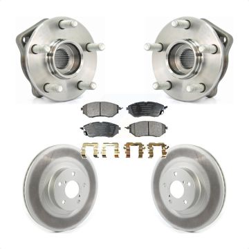 Front Hub Bearing Coated Disc Brake Rotor Pads Kit For 2009 Subaru Legacy 3.0 R with 3.0L KBB-114760