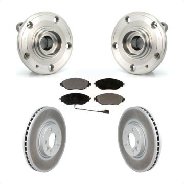 Front Hub Bearing Assembly Coated Disc Brake Rotors And Pads Kit For Volkswagen CC AWD KBB-114767
