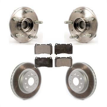 Front Hub Bearing Coated Brake Rotor & Pad Kit For 2014 Cadillac CTS With Brembo Calipers KBB-114773