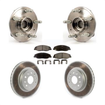 Front Hub Bearing Coated Brake Rotor & Pad Kit For Cadillac CTS Without Heavy Duty Brakes KBB-114775