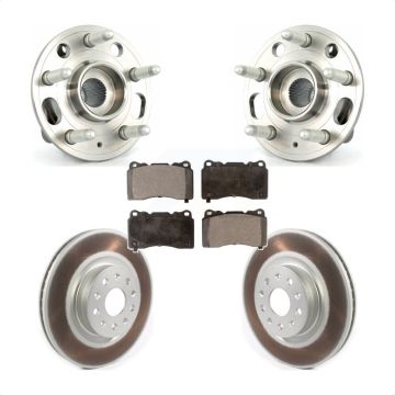 Front Hub Bearing Coated Brake Rotor And Pad Kit For Cadillac CTS With 18" Factory Wheels KBB-114779
