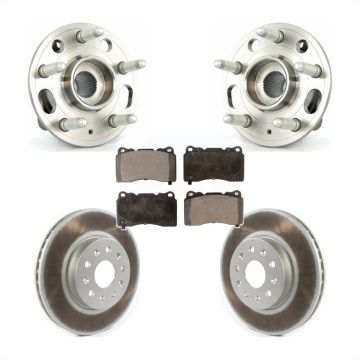 Front Hub Bearing Assembly Coated Disc Brake Rotors And Ceramic Pads Kit For Cadillac CTS KBB-114780