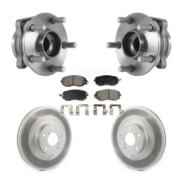 Front Hub Bearing Assembly Coated Brake Rotor & Pads Kit For Subaru Forester Crosstrek XV KBB-114792