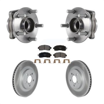 Front Hub Bearing Assembly Coated Disc Brake Rotor & Pad Kit For Subaru Crosstrek Impreza KBB-114793
