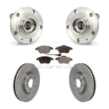 Front Hub Bearing Brake Rotor & Pad Kit For Volkswagen CC With 340mm Diameter KBB-114801