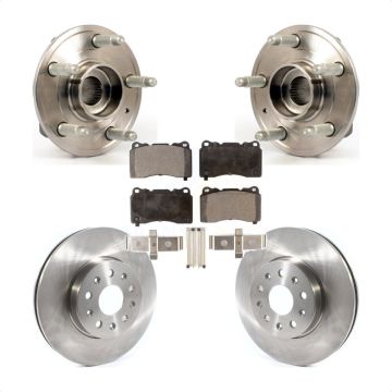 Front Hub Bearing Assembly Brake Rotor Pad Kit For 2014 Cadillac CTS With Brembo Calipers KBB-114806
