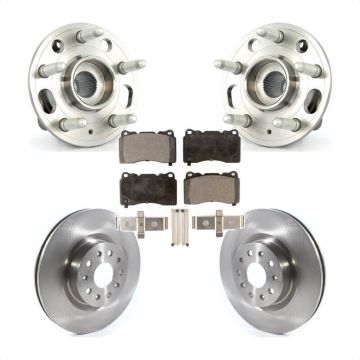 Front Hub Bearing Assembly Brake Rotor & Pad Kit For Cadillac CTS With 18" Factory Wheels KBB-114812