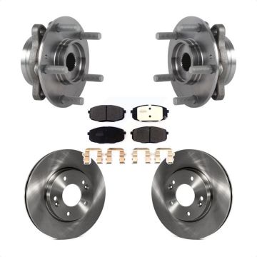 Front Hub Bearing Assembly Brake Rotor & Pads Kit For Kia Forte Hyundai Elantra GT Forte5 KBB-114827