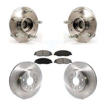 Front Hub Bearing Assembly Brake Rotor Pad Kit For Cadillac CTS Without Heavy Duty Brakes KBB-114837