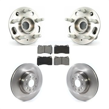 Front Hub Bearing Assembly Brake Rotor & Pad Kit For Cadillac CTS With 18" Factory Wheels KBB-114839