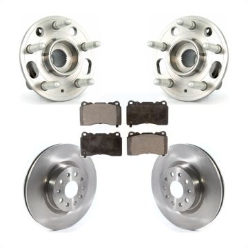 Front Hub Bearing Assembly Brake Rotor & Pad Kit For Cadillac CTS With 18" Factory Wheels KBB-114871