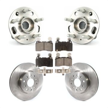 Front Hub Bearing Assembly Disc Brake Rotors And Ceramic Pads Kit For Cadillac CTS KBB-114875