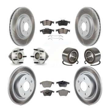Front Rear Hub Bearings Assembly Coated Disc Brake Rotors And Pads Kit (10Pc) For Mazda 3 KBB-114897