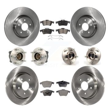 Front Rear Hub Bearing Assembly Disc Brake Rotor And Pad Kit (10Pc) For Volvo S40 V50 C70 KBB-114918
