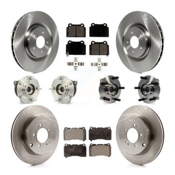 Front Rear Hub Bearing Disc Brake Rotor And Ceramic Pads Kit (10Pc) For Mitsubishi Lancer KBB-114930