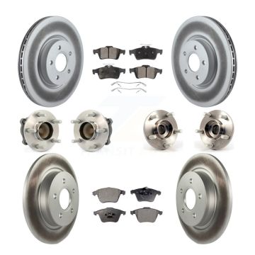 Front Rear Hub Bearing Coated Disc Brake Rotors And Pads Kit (10Pc) For Volvo S40 V50 C70 KBB-114935