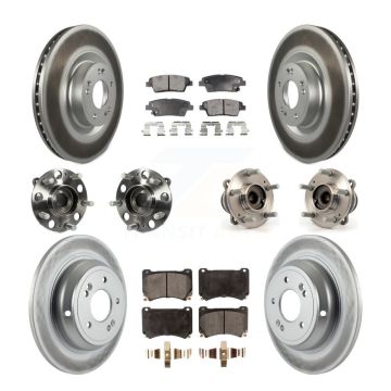 Front Rear Hub Bearing Coat Brake Rotor Pad Kit (10Pc) For 2012-2014 Hyundai Genesis 5.0L KBB-114939