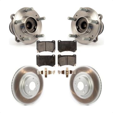 Front Hub Bearing Assembly Coated Disc Brake Rotors And Pads Kit For Hyundai Genesis KBB-114948