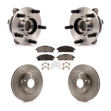 Front Hub Bearing Assembly Disc Brake Rotors And Pads Kit For 2011-2017 Nissan Quest KBB-114972