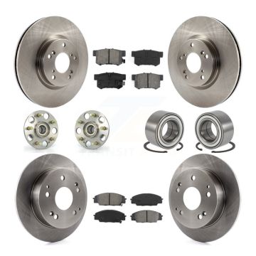 Front Rear Hub Bearing Disc Brake Rotor And Pad Kit (10Pc) For 2002-2006 Acura RSX Type-S KBB-114985