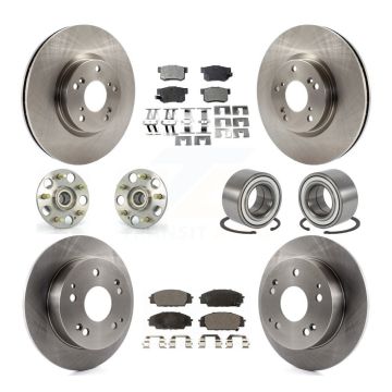 Front Rear Hub Bearing Disc Brake Rotor And Pad Kit (10Pc) For 2002-2006 Acura RSX Type-S KBB-114990