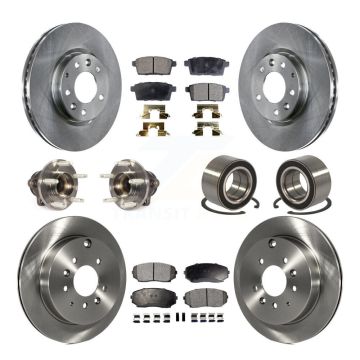 Front Rear Hub Bearing Disc Brake Rotor Pad Kit (10Pc) For 2009 Ford Edge Lincoln MKX FWD KBB-114997