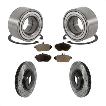 Front Wheel Bearing Drill Slot Brake Rotor Pad Kit For Mercedes-Benz GLA250 CLA250 QX30 B KBB-115015