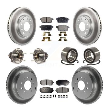 Front Rear Hub Bearing Coat Brake Rotor Pad Kit (10Pc) For 2009 Ford Edge Lincoln MKX FWD KBB-115019