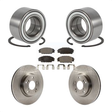 Front Wheel Bearing Disc Brake Rotors And Pads Kit For 2002-2006 Acura RSX Type-S KBB-115041