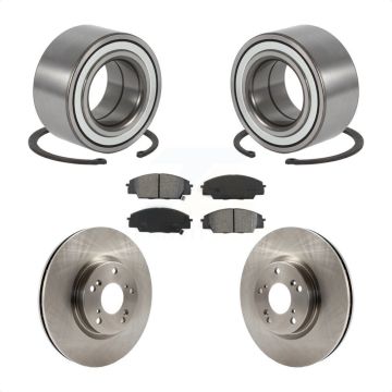 Front Wheel Bearing Disc Brake Rotors And Pads Kit For 2002-2006 Acura RSX Type-S KBB-115044