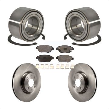 Front Wheel Bearing Brake Rotor & Pad Kit For 12-17 Fiat 500 Turbocharged with GAS engine KBB-115050
