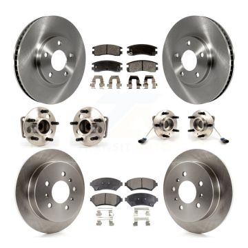 Front Rear Hub Bearing Disc Brake Rotor & Pad Kit (10Pc) For Chevrolet Impala Monte Carlo KBB-115055