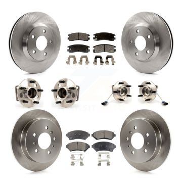 Front Rear Hub Bearing Brake Rotor & Pad Kit (10Pc) For 2005 Chevrolet Impala Monte Carlo KBB-115057