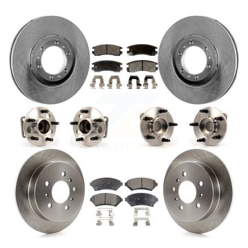 Front Rear Hub Bearing Assembly Disc Brake Rotor And Pad Kit (10Pc) For Chevrolet Venture KBB-115058