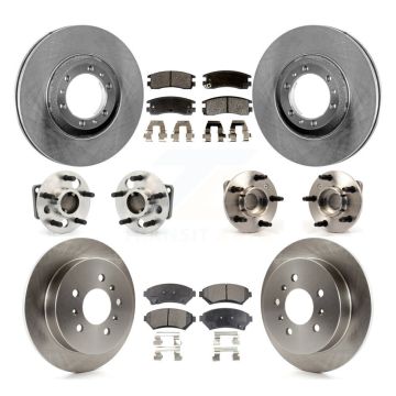 Front Rear Hub Bearing Brake Rotor & Pad Kit (10Pc) For Buick Century Regal Pontiac Grand KBB-115061