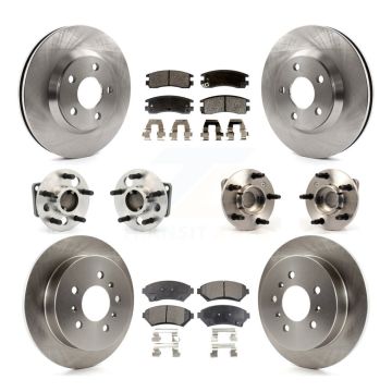 Front Rear Hub Bearing Brake Rotor & Pad Kit (10Pc) For 2005 Chevrolet Impala Monte Carlo KBB-115063