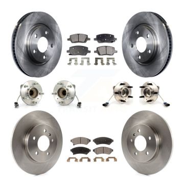 Front Rear Hub Bearing Brake Rotor & Pads Kit (10Pc) For Chevrolet Uplander Buick Terraza KBB-115065