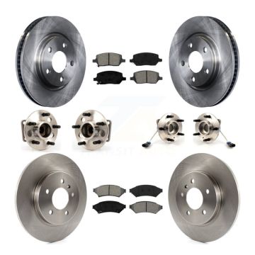 Front Rear Hub Bearing Brake Rotor & Pads Kit (10Pc) For Chevrolet Uplander Buick Terraza KBB-115069