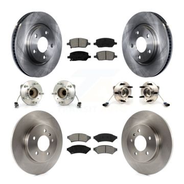 Front Rear Hub Bearing Brake Rotor & Pads Kit (10Pc) For Chevrolet Uplander Buick Terraza KBB-115073