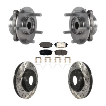 Front Hub Bearing Drill Slot Brake Rotor Pads Kit For Kia Forte Hyundai Elantra GT Forte5 KBB-115092