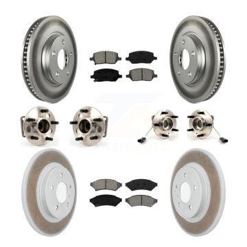 Front Rear Hub Bearing Coated Brake Rotor Pad Kit (10Pc) For Chevrolet Uplander Buick FWD KBB-115103