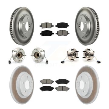 Front Rear Hub Bearing Coated Brake Rotor Pad Kit (10Pc) For Chevrolet Uplander Buick FWD KBB-115107