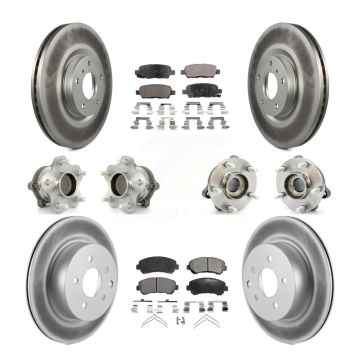 Front Rear Hub Bearings Coated Disc Brake Rotors And Pads Kit (10Pc) For Nissan Maxima KBB-115113