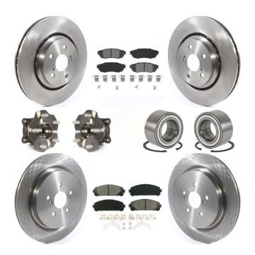 Front Rear Wheel Hub Bearing Disc Brake Rotor And Pad Kit (10Pc) For 2016 Lexus RX350 AWD KBB-115129