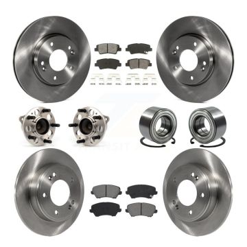 Front Rear Hub Bearing Brake Rotor Pad Kit (10Pc) For Kia Forte Hyundai Elantra GT Forte5 KBB-115135