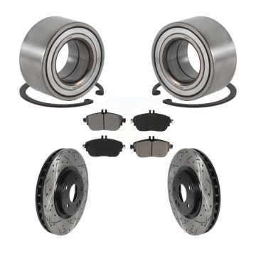 Front Wheel Bearing Drill Slot Brake Rotor Pad Kit For Mercedes-Benz GLA250 CLA250 QX30 B KBB-115169