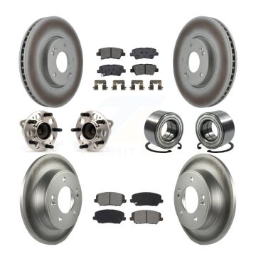 Front Rear Hub Bearing Coat Brake Rotor Pads Kit (10Pc) For Hyundai Veloster Turbocharged KBB-115174